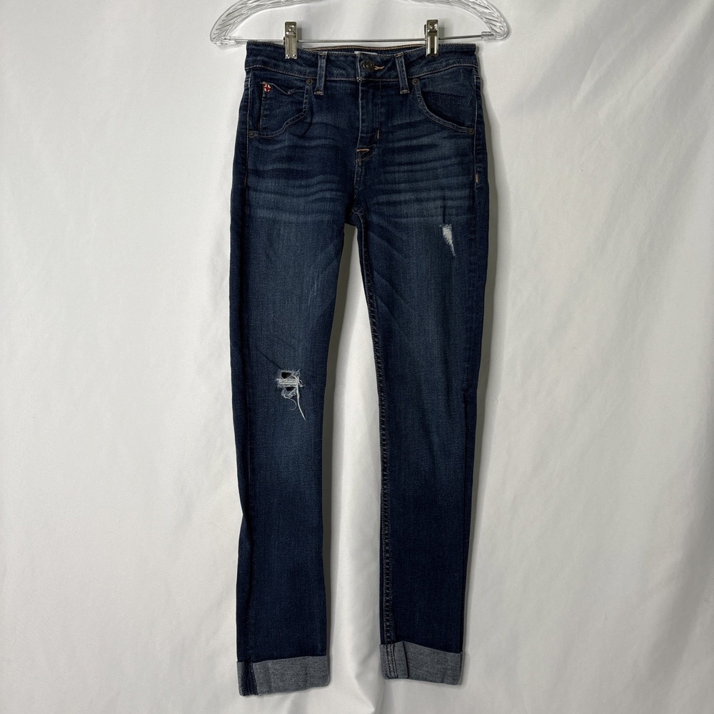 Hudson Women's 26 Skinny Jeans‎ Mid Wash Blue Cuffed Bottoms Denim